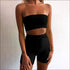 Tube Top And Tight Shorts Sports Two Pieces Sets