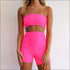 Tube Top And Tight Shorts Sports Two Pieces Sets