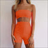 Tube Top And Tight Shorts Sports Two Pieces Sets