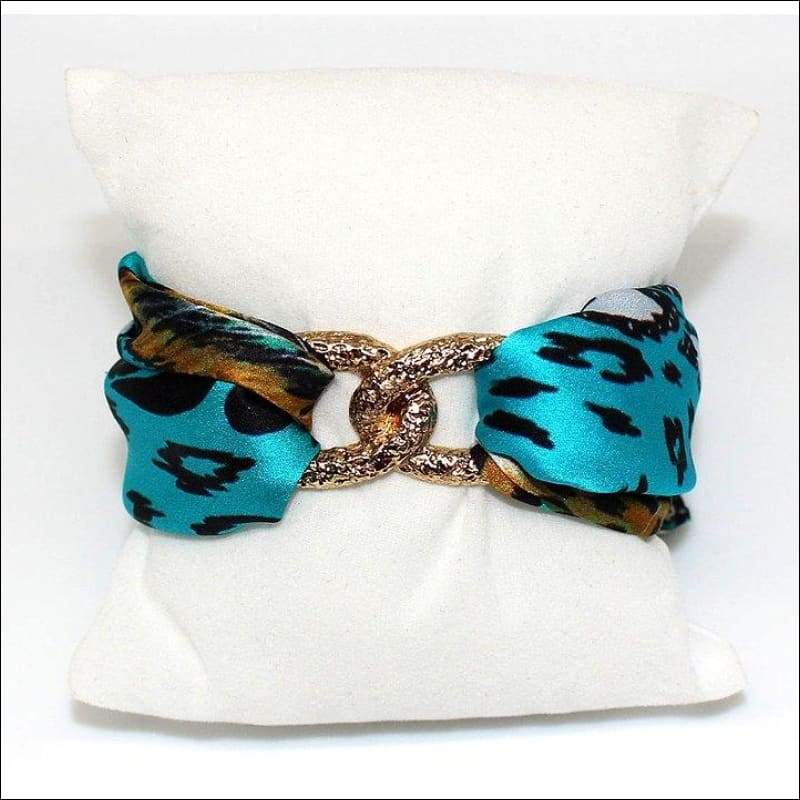Turquoise Leopard Infinity Silk Bracelet - Bracelets