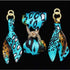 Turquoise Leopard Silk Tie Earring & Bracelet