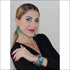 Turquoise Leopard Silk Tie Earring & Bracelet
