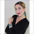 Turquoise Leopard Silk Tie Earring