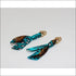 Turquoise Leopard Silk Tie Earring