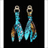 Turquoise Leopard Silk Tie Earring