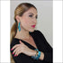 Turquoise Leopard Silk Tie Earring