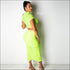 Turtleneck Drawstring Crop Top And Bodycon Skirt Sexy Two Pieces Sets