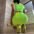 Turtleneck Drawstring Crop Top And Bodycon Skirt Sexy Two Pieces Sets