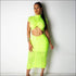 Turtleneck Drawstring Crop Top And Bodycon Skirt Sexy Two Pieces Sets