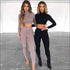 Turtleneck Long-sleeve Crop Top And Bodycon Pants