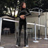 Turtleneck Long Sleeve Crop Top And Pants Casual Two Pieces Sets
