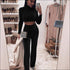 Turtleneck Long Sleeve Crop Top And Pants Casual Two Pieces Sets
