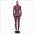 Turtleneck Long-sleeve Plaid Ruffle Patchwork