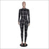 Turtleneck Long-sleeve Plaid Ruffle Patchwork