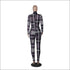 Turtleneck Long-sleeve Plaid Ruffle Patchwork