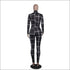 Turtleneck Long-sleeve Plaid Ruffle Patchwork