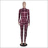 Turtleneck Long-sleeve Plaid Ruffle Patchwork