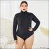 Turtleneck Long-sleeve Plus-size Bodysuits