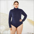 Turtleneck Long-sleeve Plus-size Bodysuits