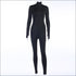 Turtleneck Long-sleeve Tight Jumpsuits