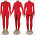 Turtleneck Long-sleeve Tight Jumpsuits