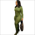 Turtleneck Long-sleeve Tight Jumpsuits