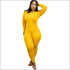 Turtleneck Long-sleeve Tight Jumpsuits