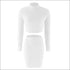 Turtleneck Long Sleeve Top And High-waisted Bodycon Skirt Plush Two Pieces Sets