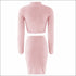 Turtleneck Long Sleeve Top And High-waisted Bodycon Skirt Plush Two Pieces Sets