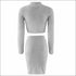 Turtleneck Long Sleeve Top And High-waisted Bodycon Skirt Plush Two Pieces Sets