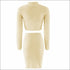 Turtleneck Long Sleeve Top And High-waisted Bodycon Skirt Plush Two Pieces Sets