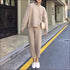 Turtleneck Long Sleeve Top And Pants Casual Knitted Two Pieces Sets