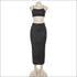 Two-piece Sexy Women Cropped Camis Tight Midi Skirt Set
