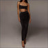 Two-piece Sexy Women Cropped Camis Tight Midi Skirt Set