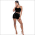 U Neck Design Silk-like Fabric Crop Camis And Shorts Set
