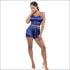 U Neck Design Silk-like Fabric Crop Camis And Shorts Set