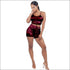 U Neck Design Silk-like Fabric Crop Camis And Shorts Set