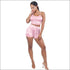 U Neck Design Silk-like Fabric Crop Camis And Shorts Set