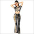 Un-Goua Printed Short-Sleeve T-shirts Flare Trousers Set