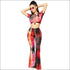 Un-Goua Printed Short-Sleeve T-shirts Flare Trousers Set