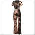 Un-Goua Printed Short-Sleeve T-shirts Flare Trousers Set