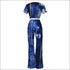 Un-Goua Printed Short-Sleeve T-shirts Flare Trousers Set