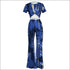 Un-Goua Printed Short-Sleeve T-shirts Flare Trousers Set