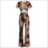 Un-Goua Printed Short-Sleeve T-shirts Flare Trousers Set