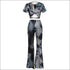 Un-Goua Printed Short-Sleeve T-shirts Flare Trousers Set