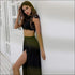 Underwear And See-through Lace Tops high Split Skirt Three-Piece Set