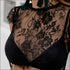 Underwear And See-through Lace Tops high Split Skirt Three-Piece Set