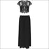 Underwear And See-through Lace Tops high Split Skirt Three-Piece Set