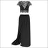 Underwear And See-through Lace Tops high Split Skirt Three-Piece Set