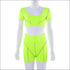 Unique 3M Stripes Design Short-sleeve Cropped Two-piece Sportswear